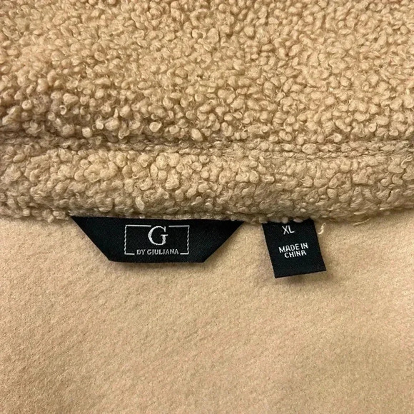 G by Giuliana Oversized Teddy Shacket Jacket Tan Size XL - Picture 7 of 12
